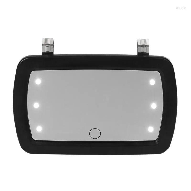 Interieur accessoires auto zon vizier spiegel make-up zonsschaden cosmetische ijdelheid auto make-up met zes led-lichten styli