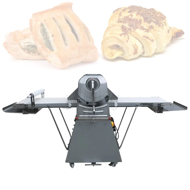 Máquina de confeitaria Rolo laminador de massa Croissant Sheeter Máquina elétrica de fabricação de folha de massa folhada Máquina de Croissant