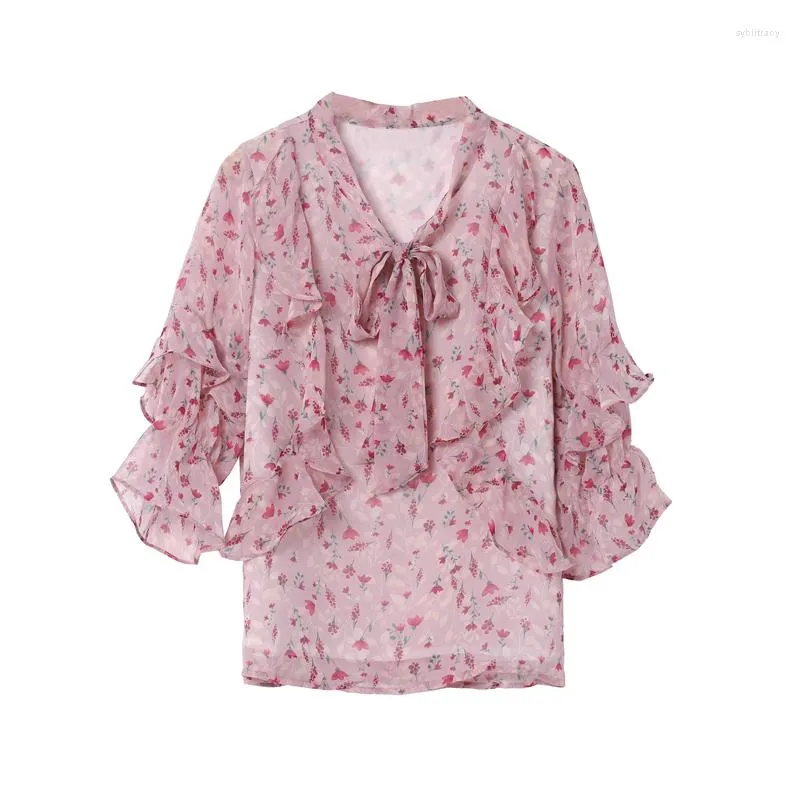 Women's Blouses Wholesale 2023 Spring Summer Autumn Fashion Casual Chiffon Women Shirt Woman Female OL For Py1325