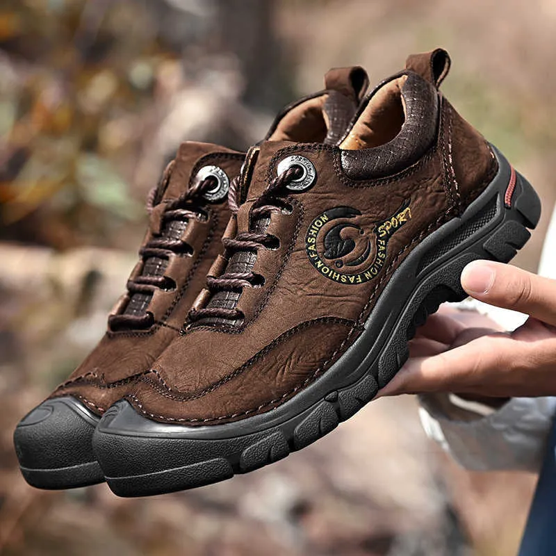 Retro No Slip Hiking Sneakers For Men Casual Soft Woodland Shoes