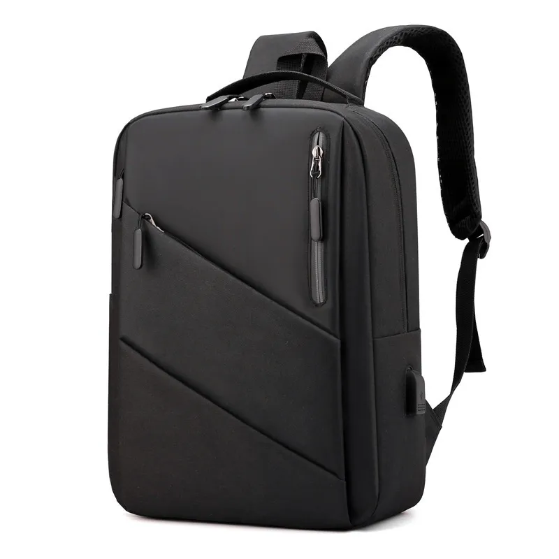 Bolsas escolares mochileiros comerciais à prova d'água homens multifuncionais masculinos de mochila masculina Design reflexivo de mochilas pretas Bolsa de carregamento USB 230509