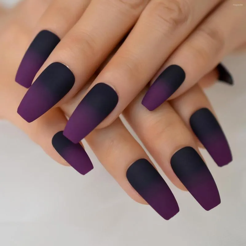 Purple ombre clearance nails coffin