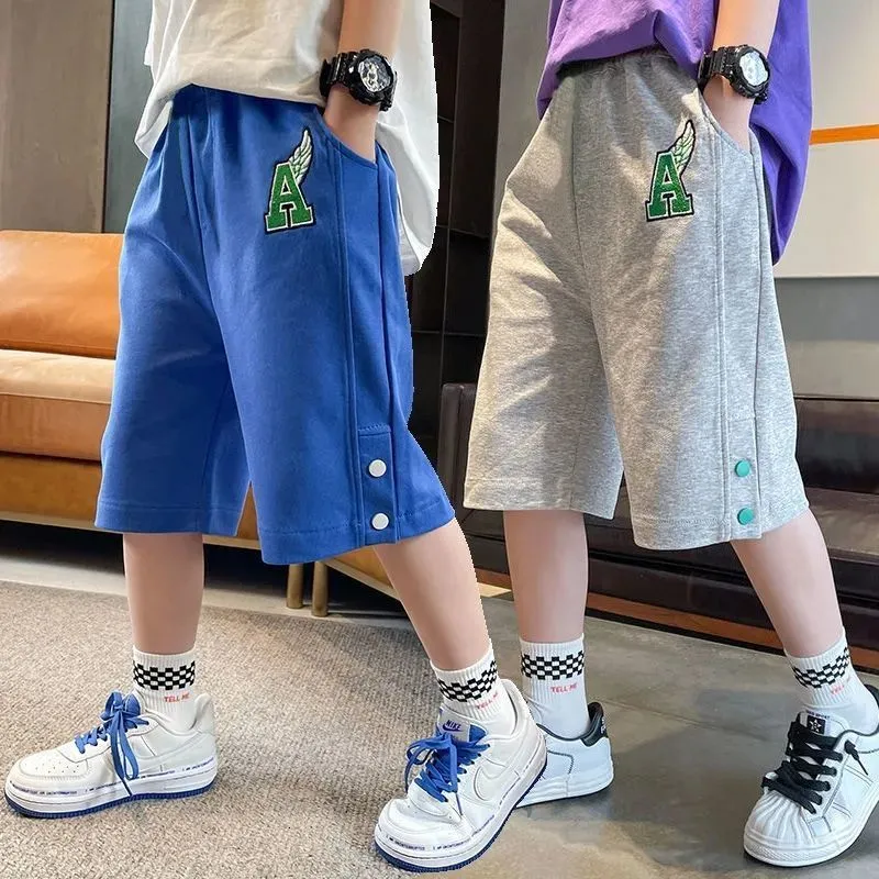 Summer Sport Cotton Sweatpants For Boys Knee Length Boys Shorts