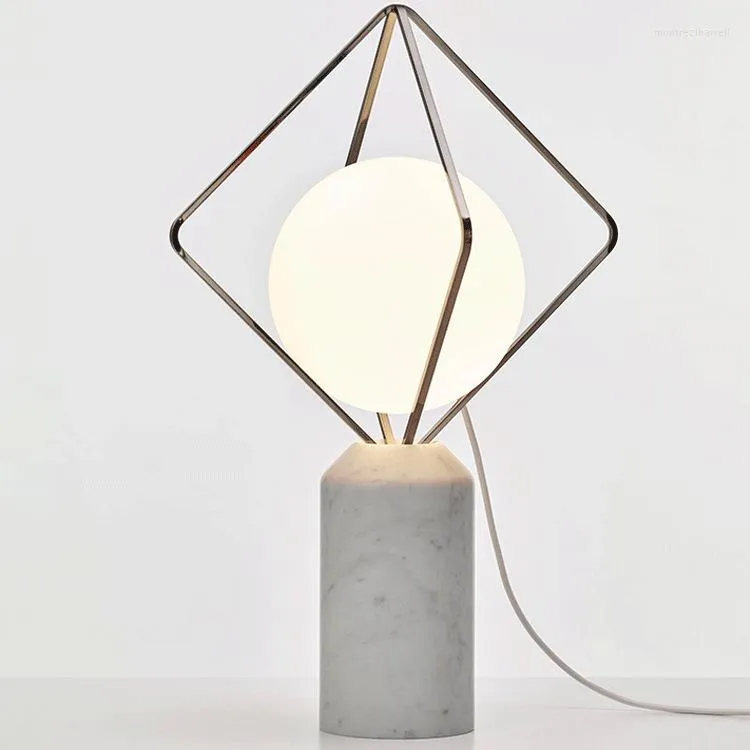 Modern Glass Marble Base Table Lamps Dunnes Stores With LED Suspension