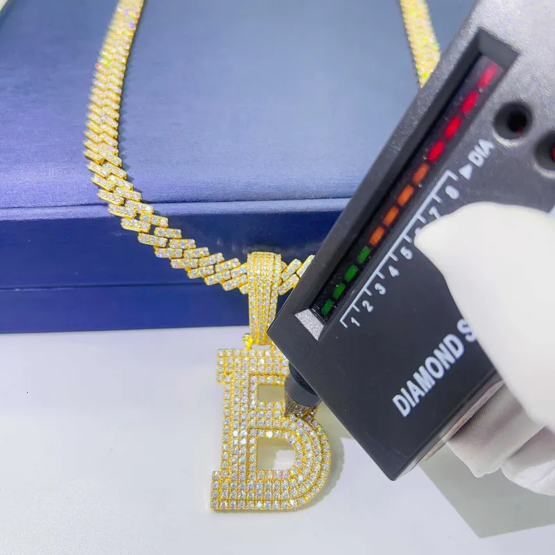 Iced Out B Letter HipHop B Pendant Necklace S925 Silver/D VVS Alphabets,  14k Gold Plated, Pass Tester Included 230511 From Diao05, $214.44 |  DHgate.Com
