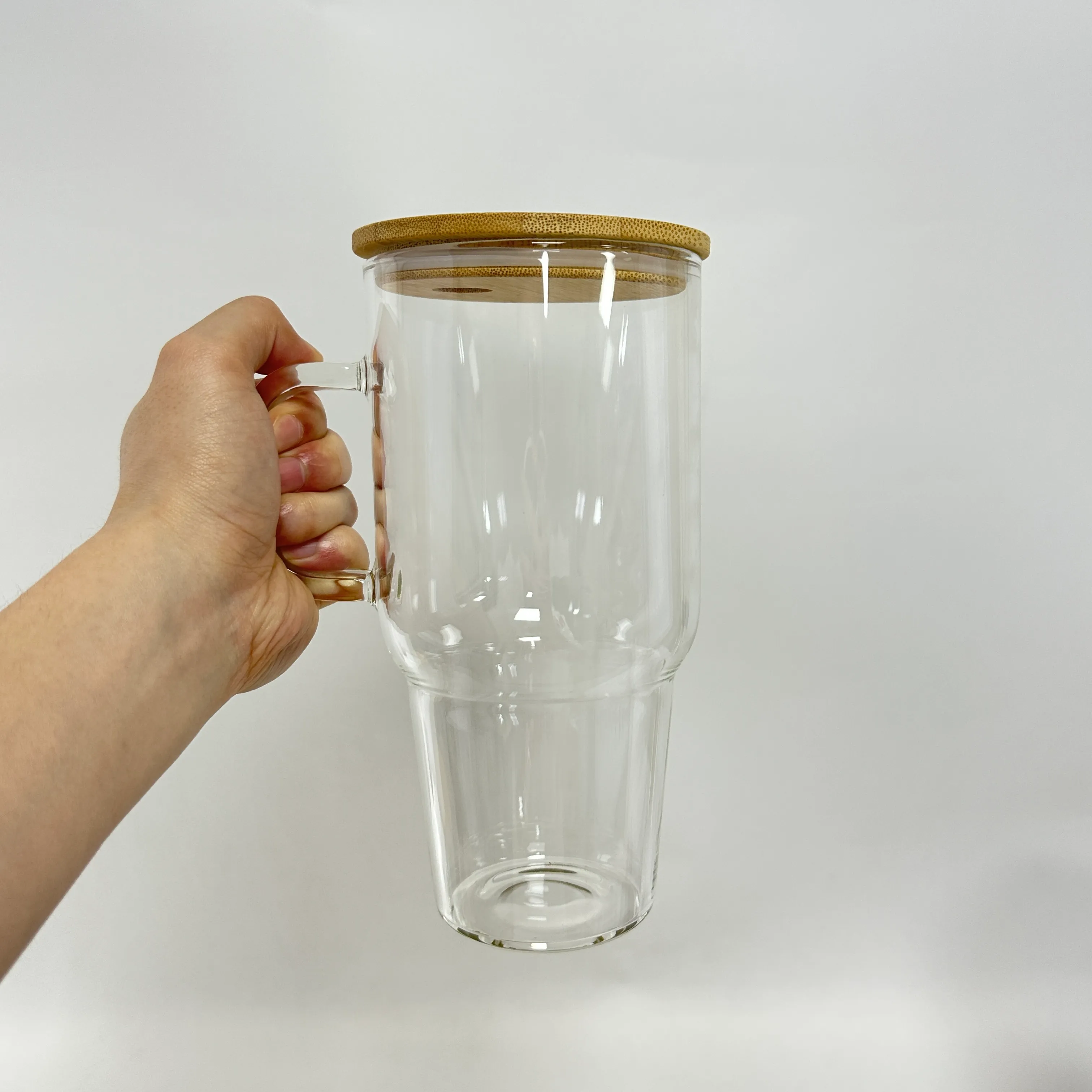 Clear Frosted Sublimation Glass Blank Tumblers In Bulk With Handle And Bamboo  Lid Ideal For DIY Printing And Outdoor Travel Available In 40oz And 32oz  Sizes From Babyonline, $9.44