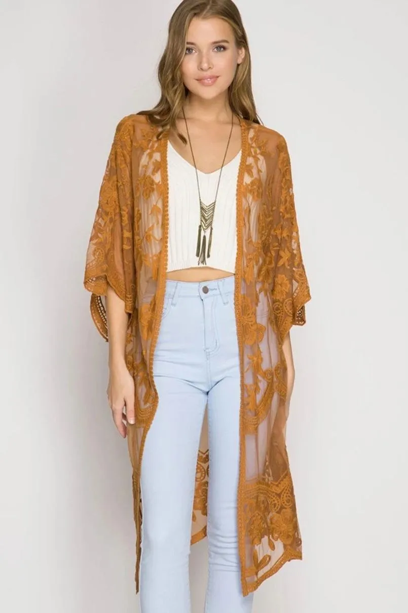 Badmode Sexy Vrouwen Strand Lange Blouse Bloemen Pure Kant Zomer Vest Lange Kimono Kaftan Witte Kant Lange Maxi Wrap Top