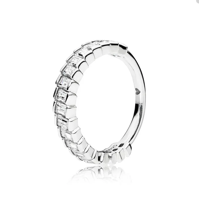 Bague de couple en cristal de diamant pour Pandora Real Sterling Silver Wedding Party Designer de bijoux Anneaux pour femmes hommes Girlfriend Gifts bague de luxe avec boîte d'origine