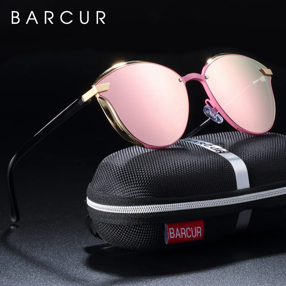 Солнцезащитные очки Barcur Luxury Polarized Sunglasses Женщины круглые солнце