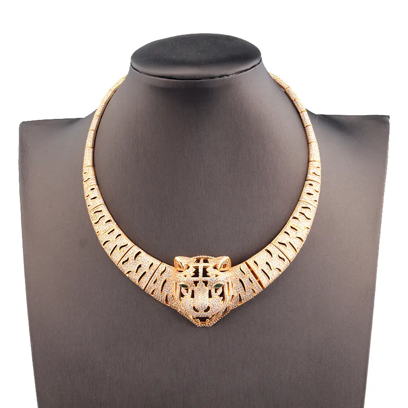 Gouden luxe luipaard diamant choker ketting voor vrouwelijke mannen dames sexy trendy zilveren luxe tennis Indian sieraden ontwerper vrouwen joodse feest geschenken bruiloft meiden