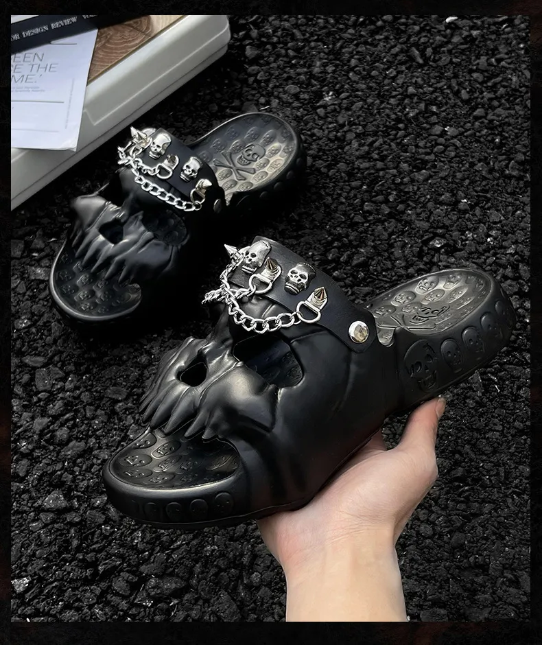 Skull 2024 slippers mens