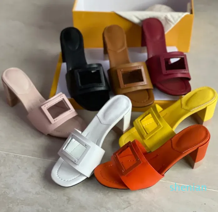 Designer Women Slippers Sandal Slides Flat Flip Flops Black White Yellow Slipper Shoe Summer Beach Shoes With Box