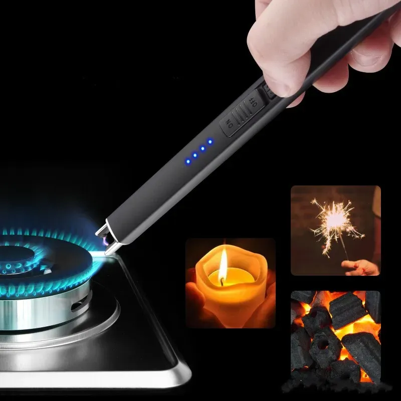 New USB Candle Plasma Electronic Charging Pulse Ignition Gun Lighter Gas Stove Ignition Stick Men's Gift