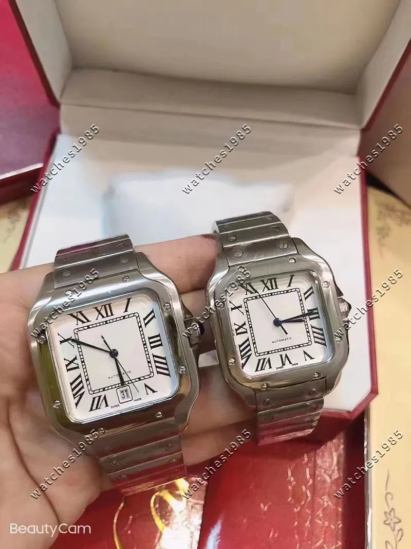 Kwadratowe zegarki 35 mm 40 mm zegarki ze stali nierdzewnej obudowa i bransoletka moda damska męska ręka na rękę