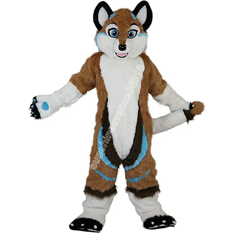 Brown Fox Dog Husky Mascot Costume Top Cartoon Anime Theme Character ...