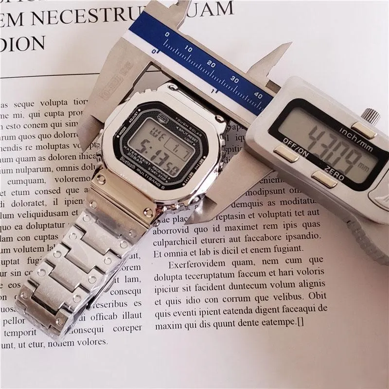 Iced Out Digital Sport Watch Unisex Square Alloy LED Dial World Time Butterfly Clasp Stainless Steel Band 2024 Christmas Gift From Ga700 25.98 DHgate.Com