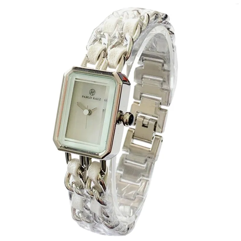 Relógios Pablo Raez Relógios de Presente de Natal para Women Top Design Lady Gold Square Clock