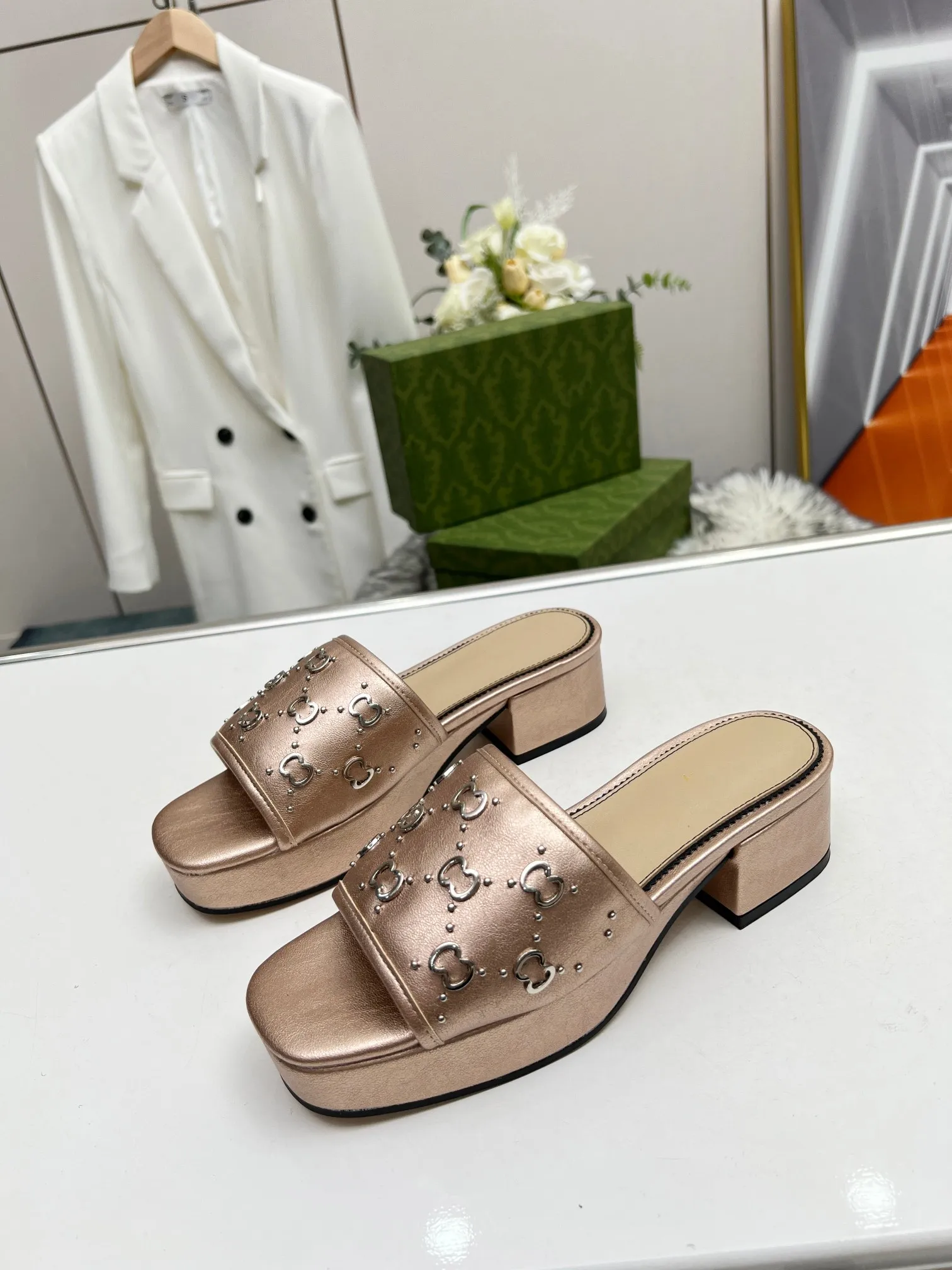 Slipper com salto cheap
