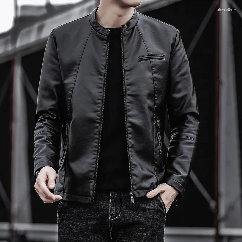Jackets masculinos Autumn Men Leather Sonos Slim Fit Pu Coat Streetwear Casual Blazer Male Outerwear S-4xl