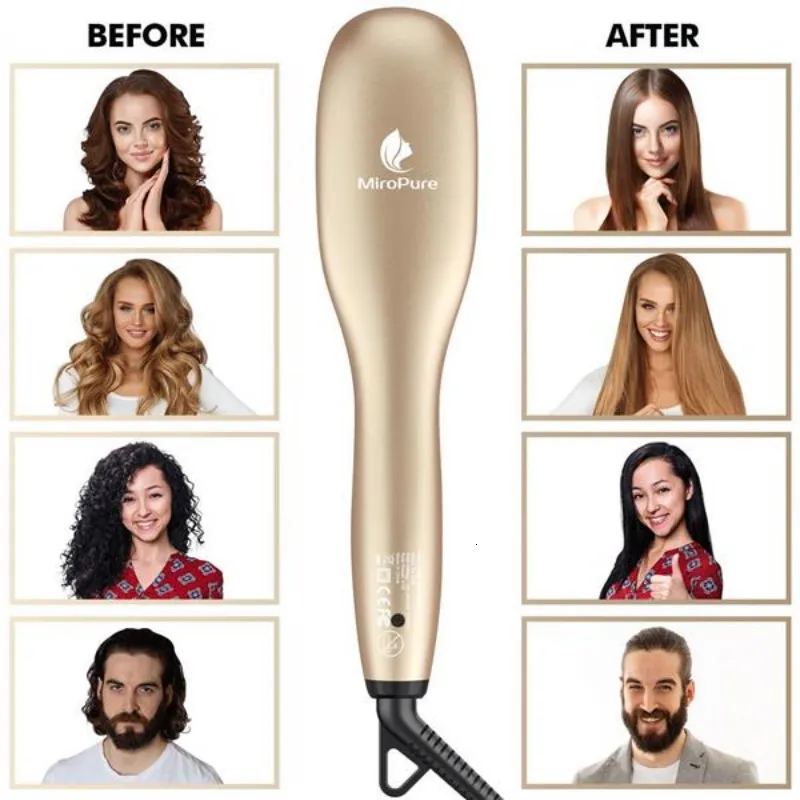 Hair Brushes Miropure KL1020 Hair Straightener Brush With Ionic