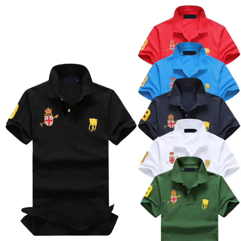 Polos masculinos de tamanho grande, marca pequena, letra, bordado, roupas masculinas, femininas, de alta qualidade, camiseta polo, camiseta casual, tops S-6XL