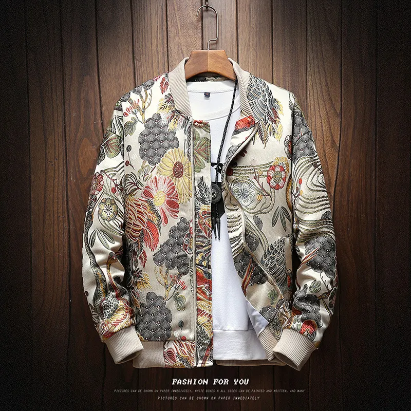 Japanese Embroidered Men's bomber jacket - Hip Hop