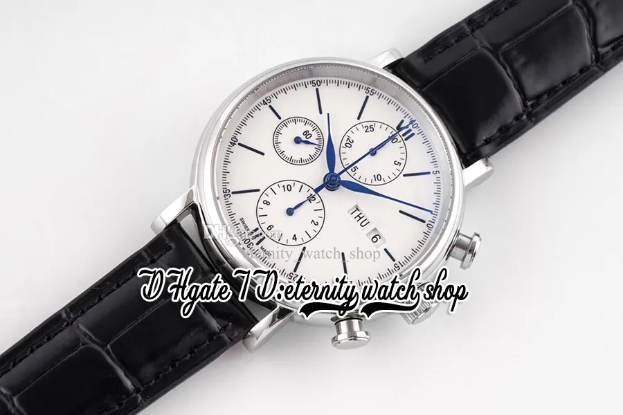 TWF 150 Anniversary Series Mens Watch tw391024 A79320 Chronograph Automatic White Dial Stick Markers Steel Case Leather Strap Super Edition trustytime001Watches