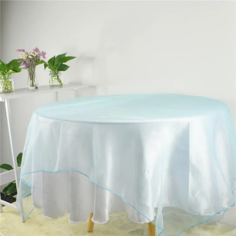 Tafelkleed Organza Sheer Square TableCleoth voor bruiloften Verjaardag Kerstmis EL Restaurant Overlays Decoratie