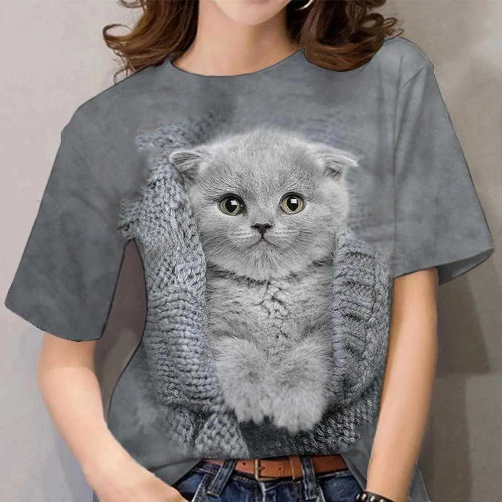 3d cat t shirt sale