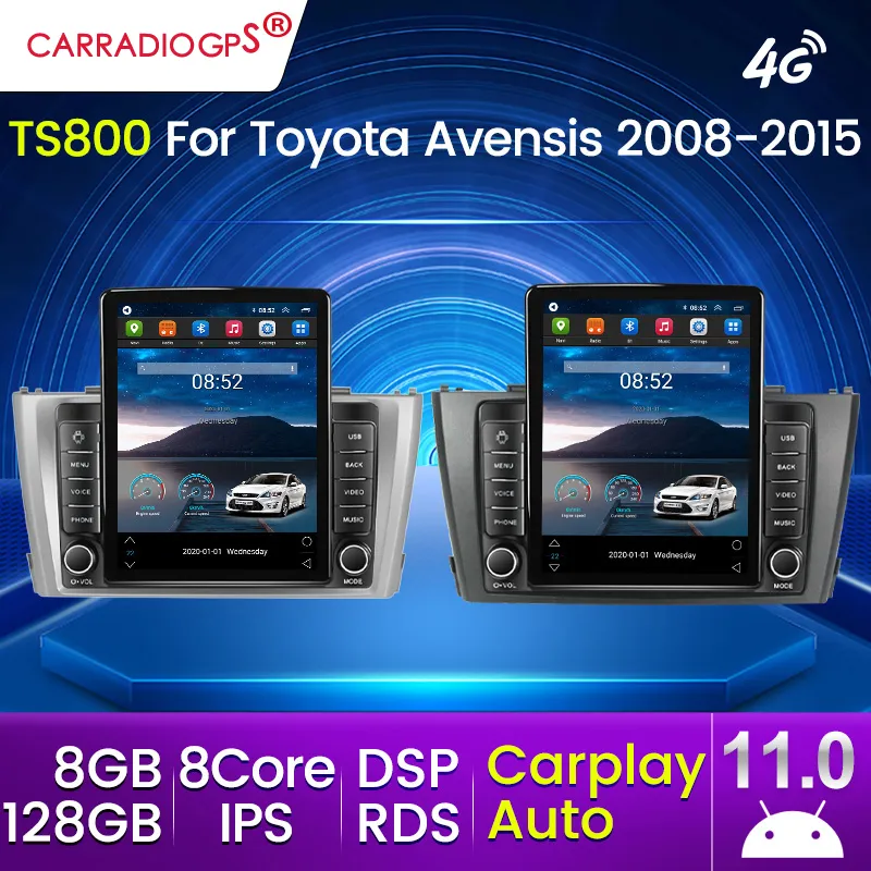 トヨタAvensis 3 2008-2015 Car DVD Radio MultimediaビデオプレーヤーナビゲーションGPS Android CarPlay Auto 4Gの128G IPS DSP RDS