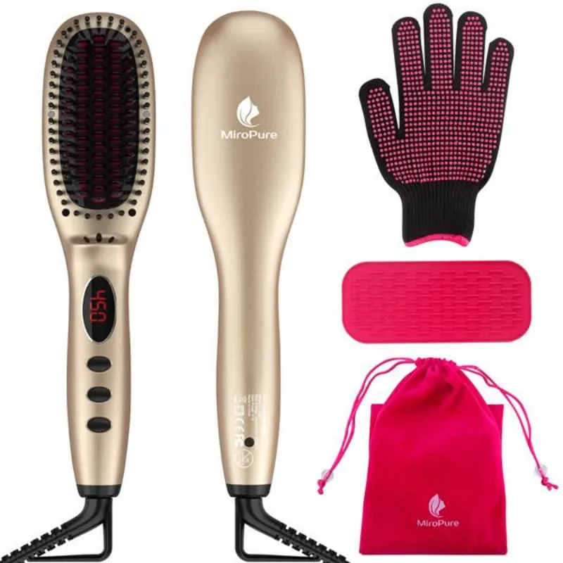 Miropure mini online hair straightener brush