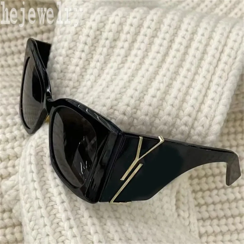 Cat Eye Designer Glasögon Bred överdimensionerade solglasögon för kvinna Eleganta ögon bär Sonnenbrille Mature Ment Mens Luxury Solglasögon Business Leisure PJ085 E23