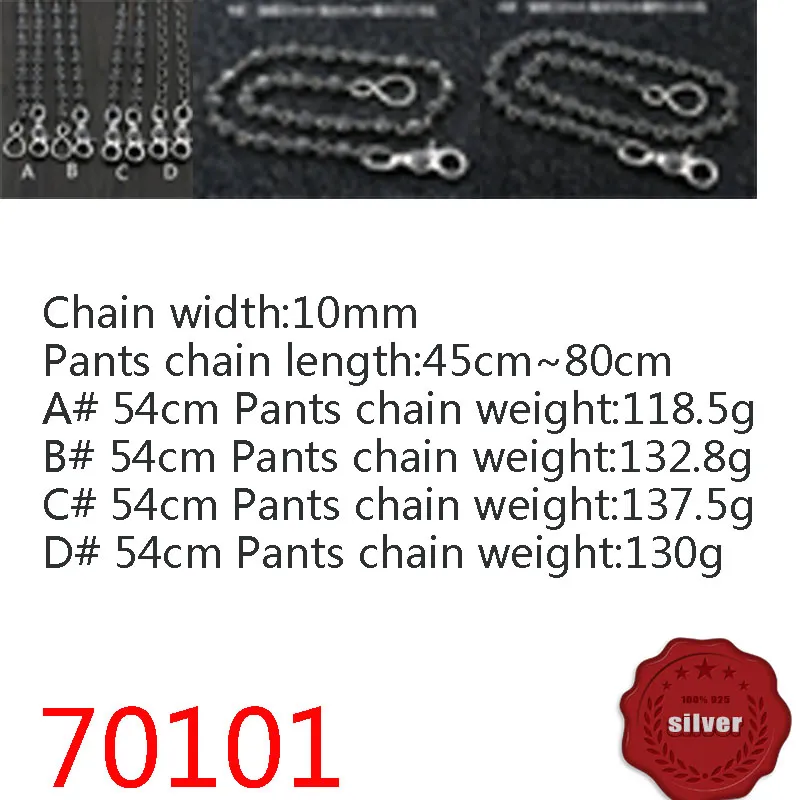 70101 S925 Gümüş Pantolon Zincir Çantası Zincir Çapraz Çiçek Teknesi Ankraj 10mm Katı Boncuklar Cesur Bold Sweater Zincir Moda Trendi Takı