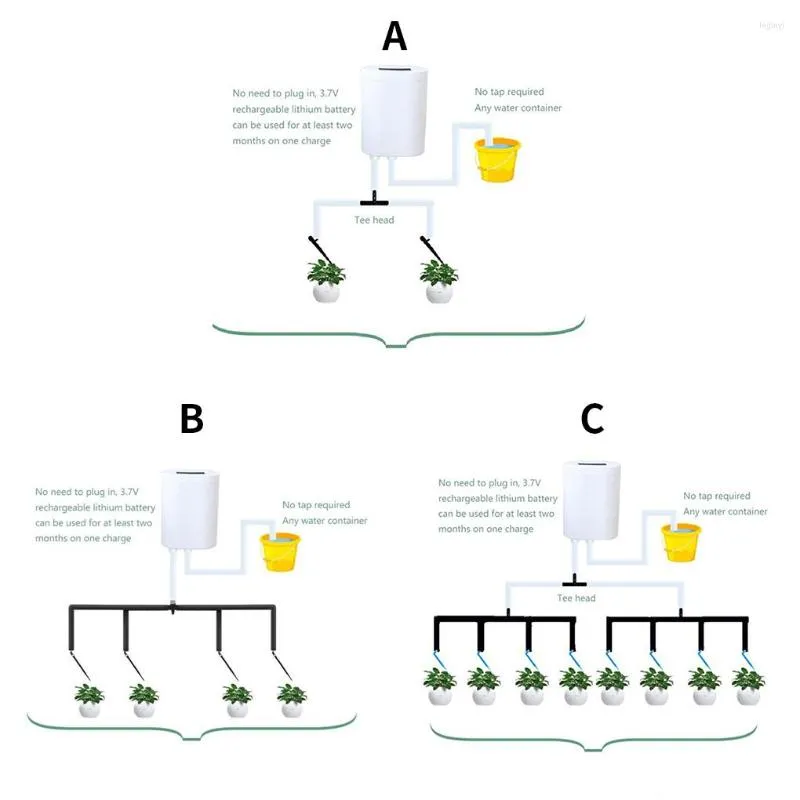 Bewässerungsgeräte 2/4/8 Kopf Automatische Pumpensteuerung Blumen Pflanzen Home Sprinkler Tropfbewässerungsgerät Timer-System für den Außenbereich