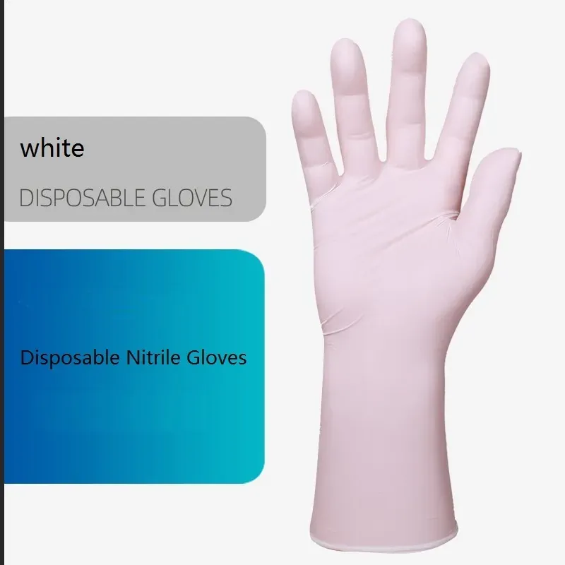 White Nitrile Disposable Gloves - Latex Free Food Prep, Salon, Hair Dye Kitchen Gloves