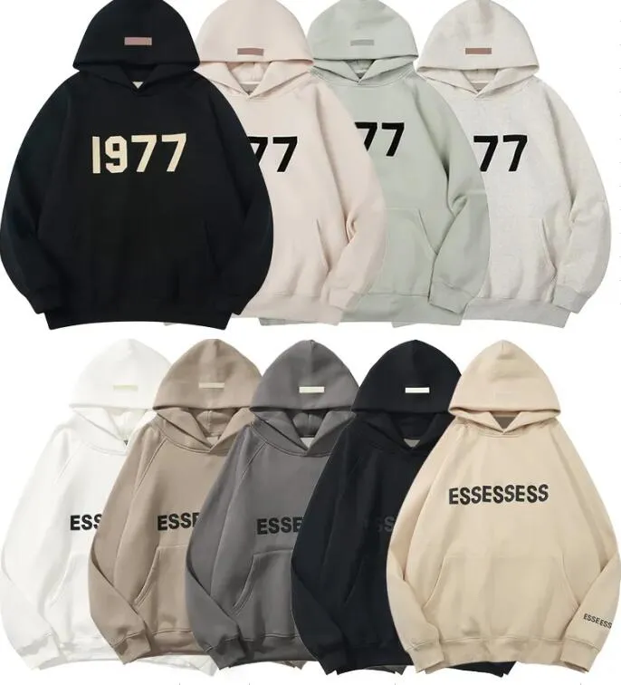 Designer Luvtröjor Dam Herr Essent Hoodie Mode Lös Essentail Streetwear Sweatshirts Toppar Kläder Essen Hoodie Lovers High Street Träningsoverall Svart grå