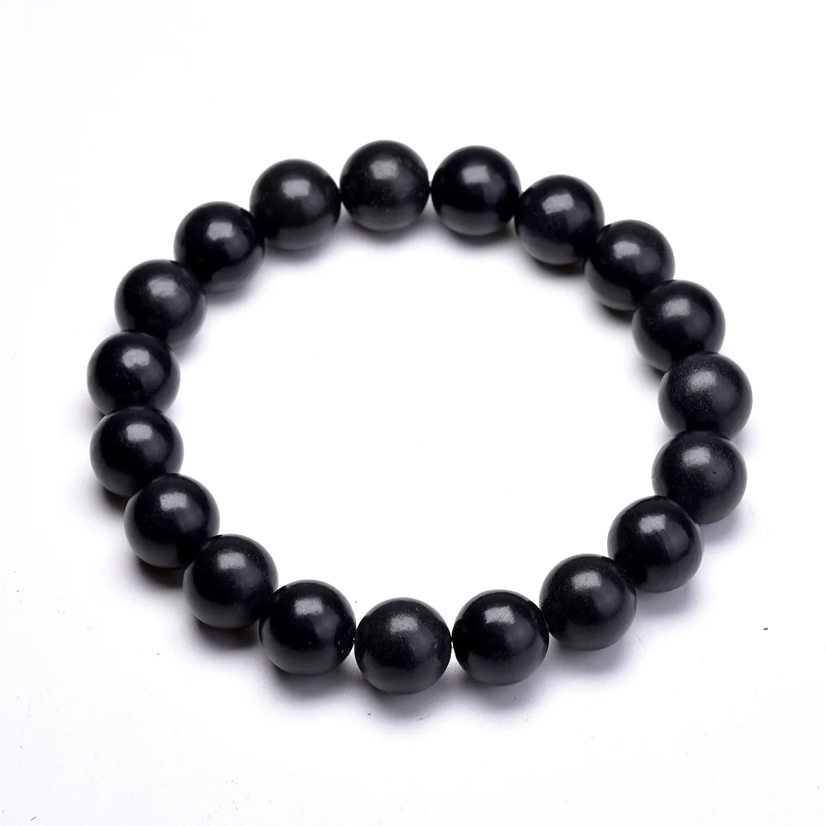 Nature Black Shungite Beads Energy Power Stretch Armband för män Kvinnor Bangles Healing Meditation Jewelry