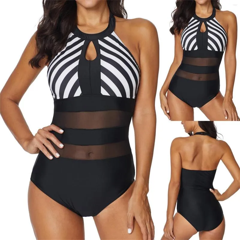 Costumi da bagno da donna Bikini siamesi da donna Push-Up StripeCostumi da bagno Costumi da bagno Costume da bagno Moda per il tempo libero 2023 Donna Stroj Kapielowy Damski