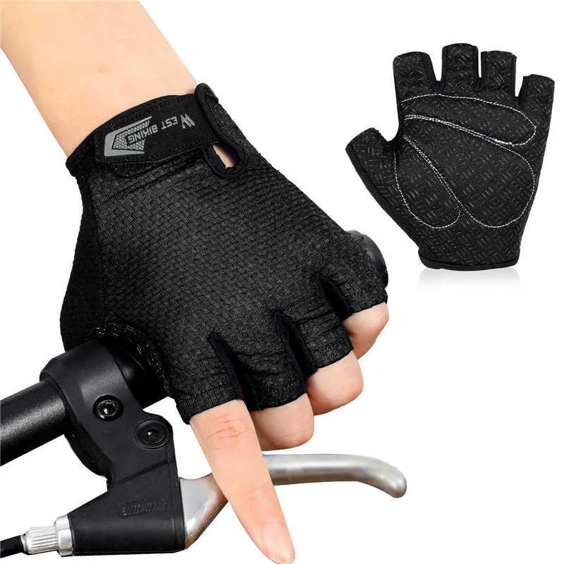 Sporthandschoenen West fietsen half vinger fietsen handschoenen Anti slip motorfiets MTB Road Bike Gloves Men Women Running Sport Fitness Bicycle Gloves P230511