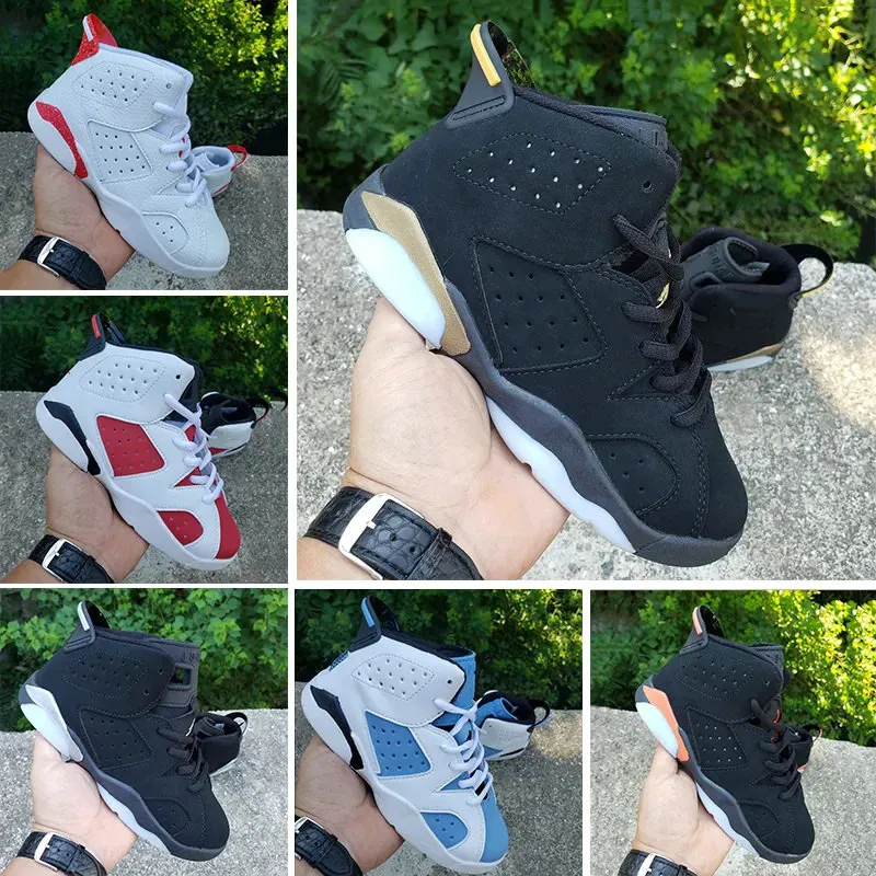 Wholesale Boy Kids Infants Toddler Shoes Youth Children Shoes 6 6s Sports Trainers Infrared DMP Carmine UNC Kid Babies Sneakers Full Colorway Size 11c