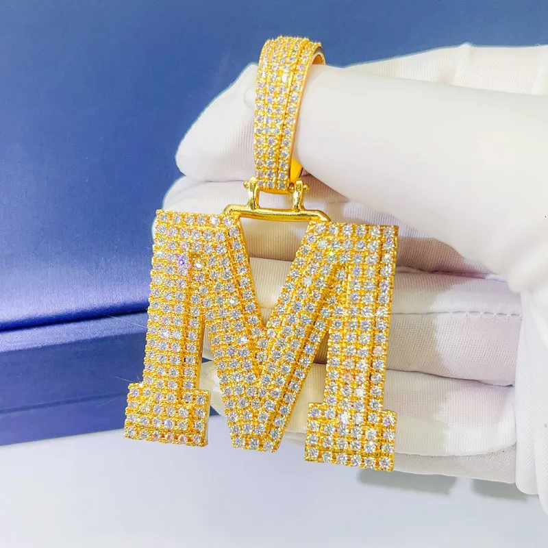 Stunning HipHop B Letter Pendant Necklace in S925 Silver D VVS Alphabets  14k Gold Plated Pass Tester - Trendy Urban Jewelry 2024