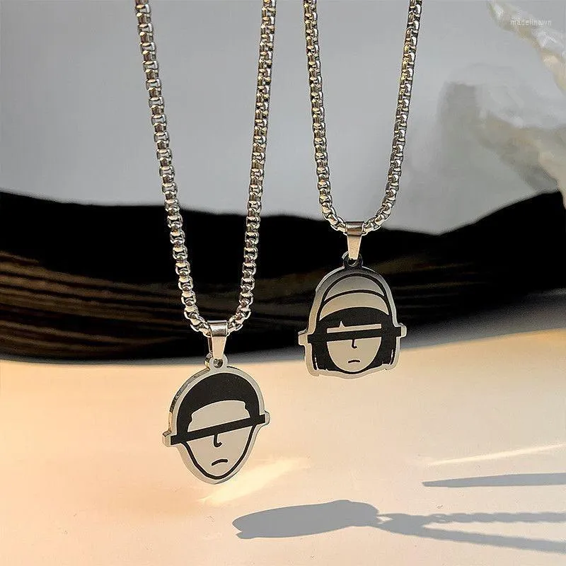 Chains 2023 Boy Girl Portrait Couple Necklace For Women Romantic Heart Magnetic Cartoon Pendant Cool Hip Hop Accessories