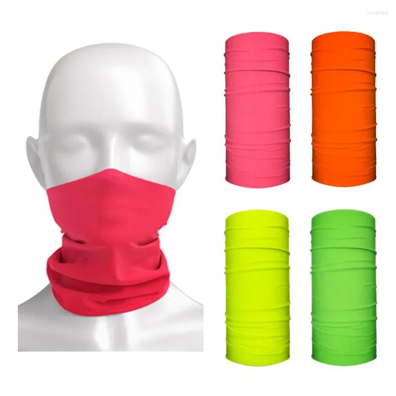 Halsdukar Neon Rosa/Orange/Gul/Grön Handband Hals Damask Enfärgad Utomhussport Bandanas För män Kvinnor Camping Cykelmask Scarf