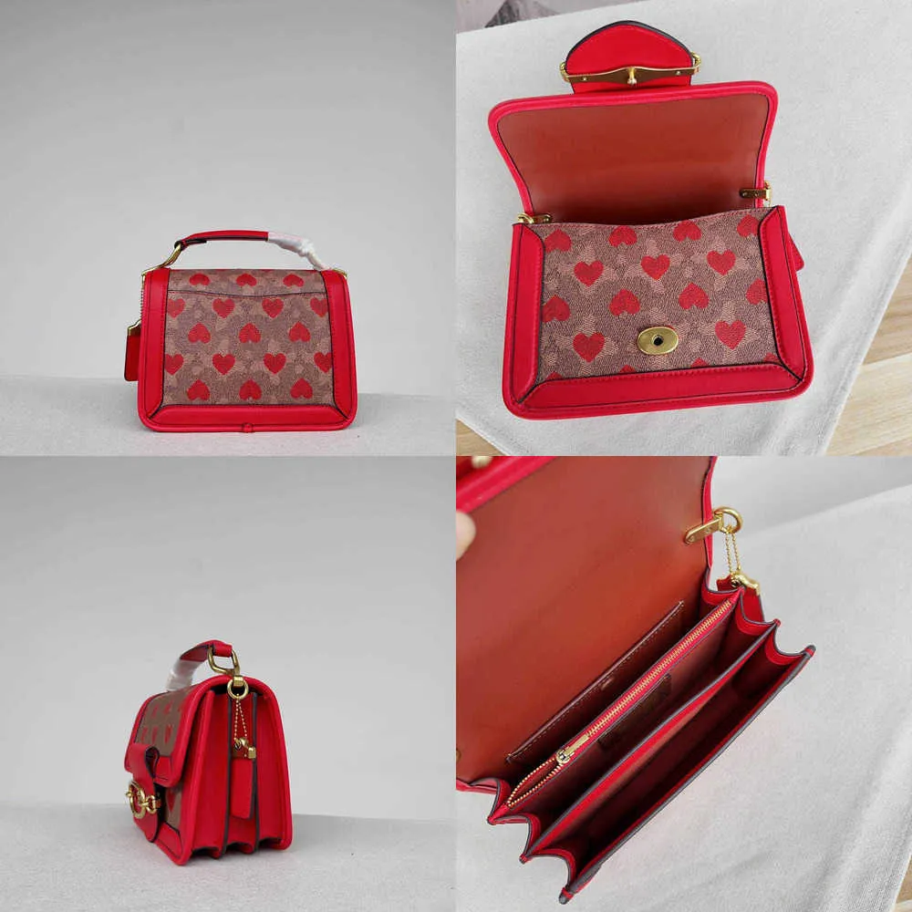 CBAG Evening Bags Luxury Designer Toppkvalitativ axel Kvinnor Tote Crossbody Fashion Case Cards Handbag Girl Handbags C Red Heart