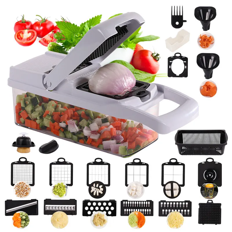 Fruit Vegetable Tools 22 In 1 Multifunctional Vegetable Cutter Grater Fruit Carrot Potato Chopper Peeler Slicer Cooking Tools 230511