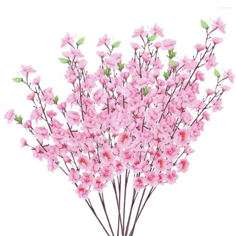 Fiori decorativi 1 pz 65 cm fiore di seta artificiale ciliegia primavera prugna fiore di pesco ramo casa matrimonio bouquet di plastica