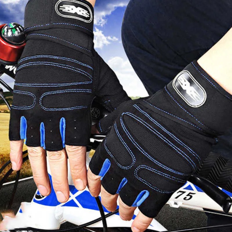 Sporthandschoenen mannen gymhandschoenen half vinger cycling handschoenen pro fitness gewicht tillen training body building sport oefening fietshandschoenen mooie p230512