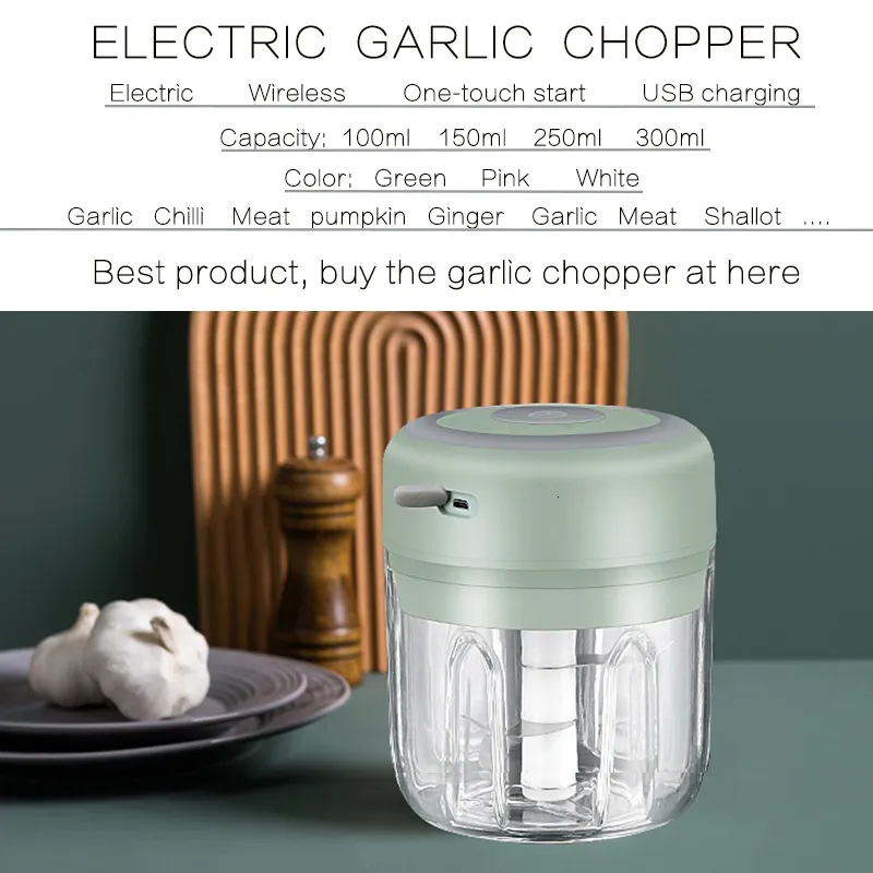 1PC 250ml Electric Garlic Chopper USB Rechargeable Meat Grinder