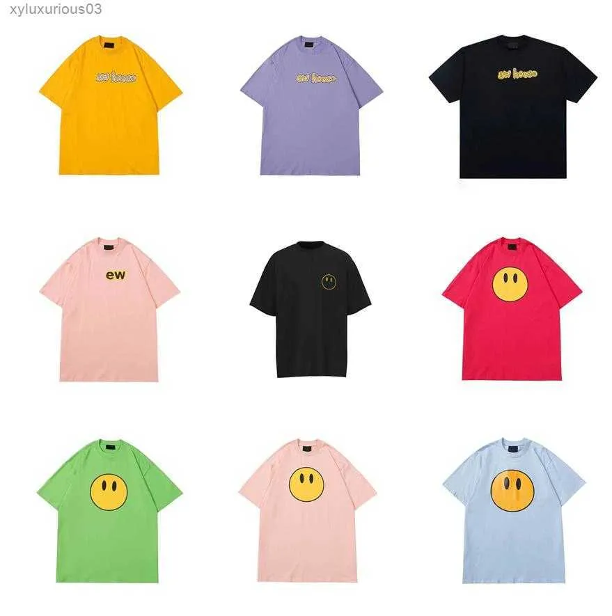 T-shirts pour hommes à manches courtes Drew Smile Sholrt Crewneck Man Printing T-shirts Tee