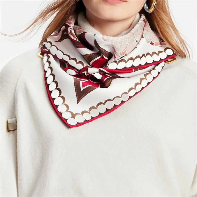 Women s Twill Silk Shawl Cute Rabbit Flower Geometry Versatile Neck Scarf Handbag Lace Up Shawl 90 90cm Square Scarf